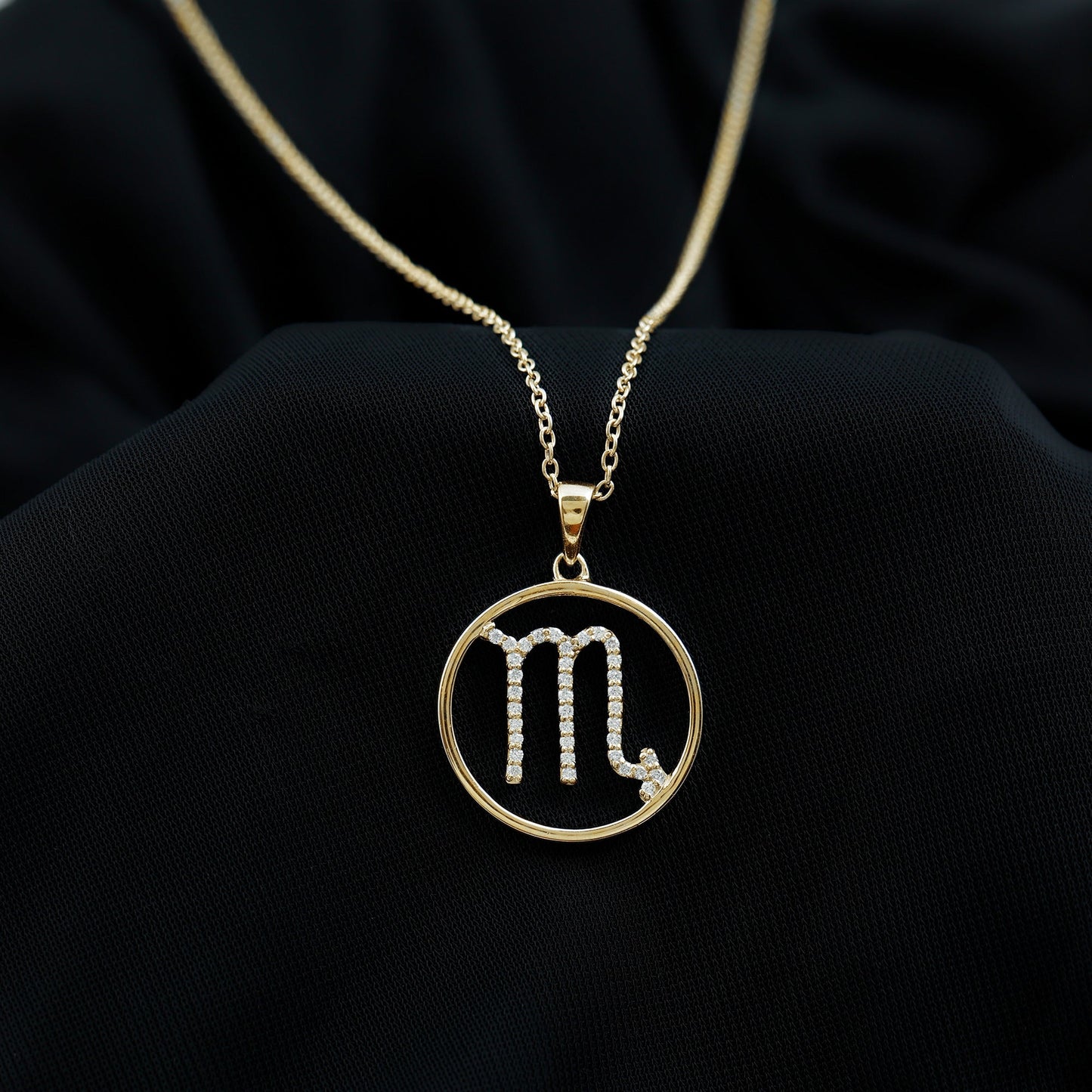 Certified Moissanite Scorpio Zodiac Pendant Necklace