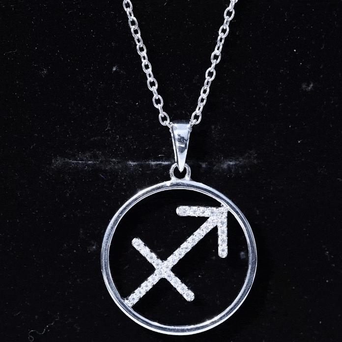 Certified Moissanite Sagittarius Zodiac Sign Necklace