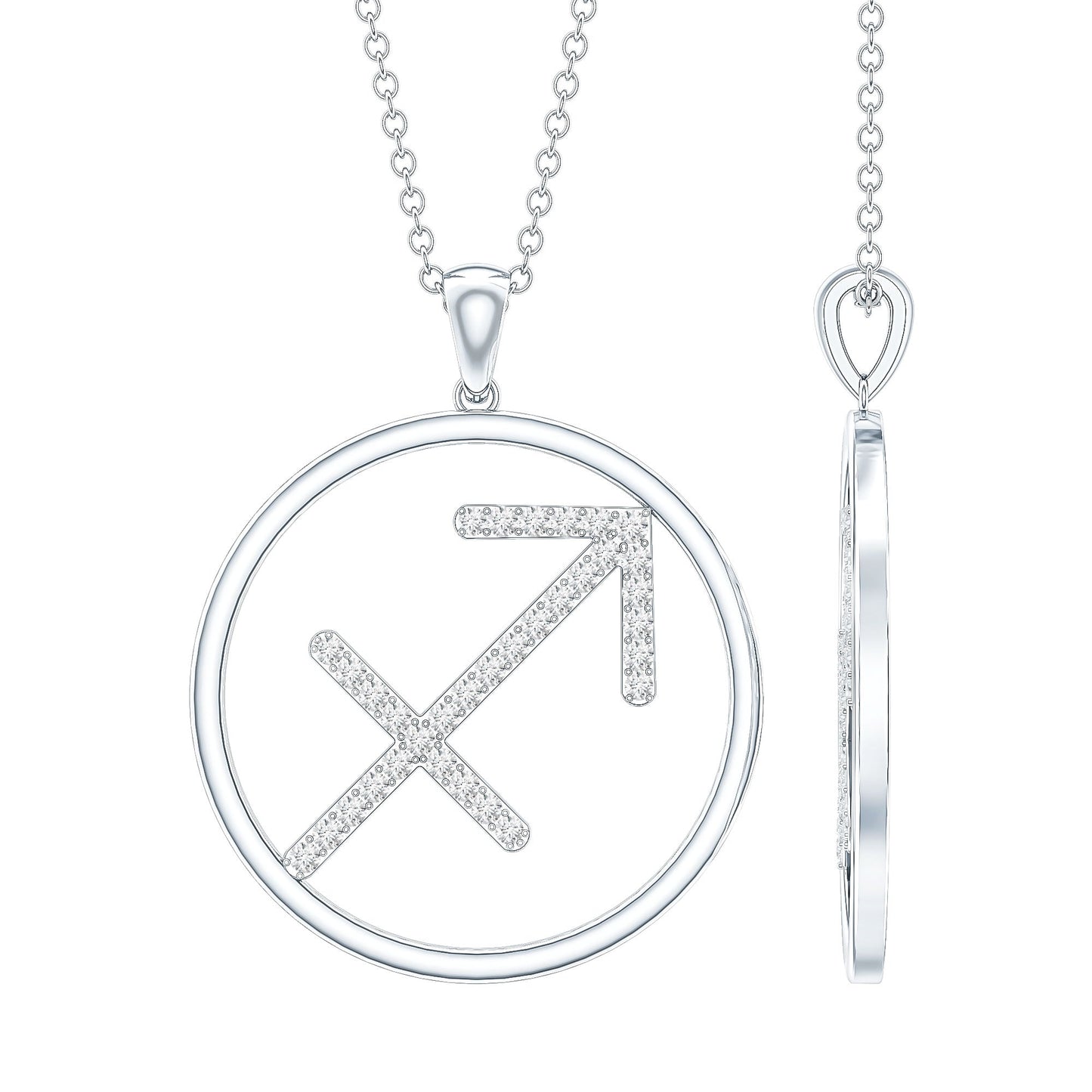 Certified Moissanite Sagittarius Zodiac Sign Necklace