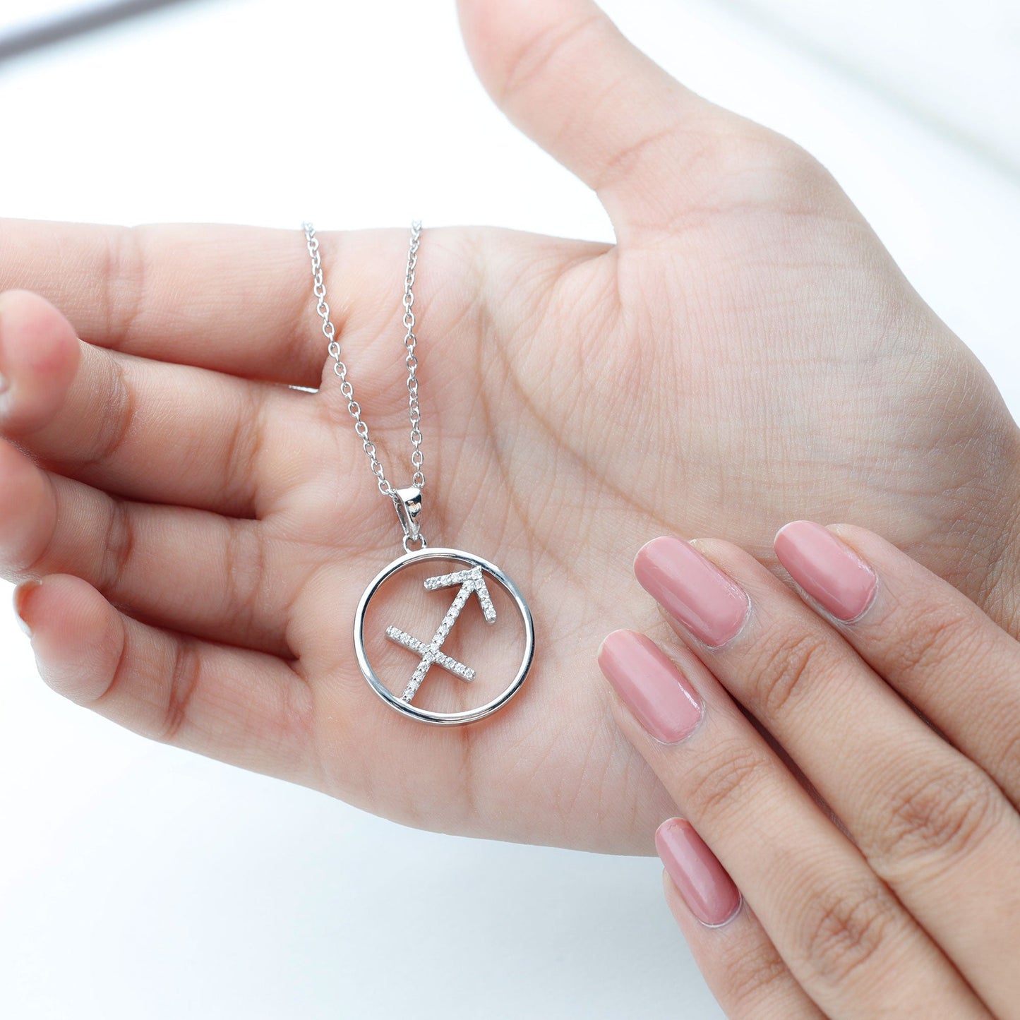 Certified Moissanite Sagittarius Zodiac Sign Necklace