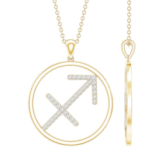 Certified Moissanite Sagittarius Zodiac Sign Necklace