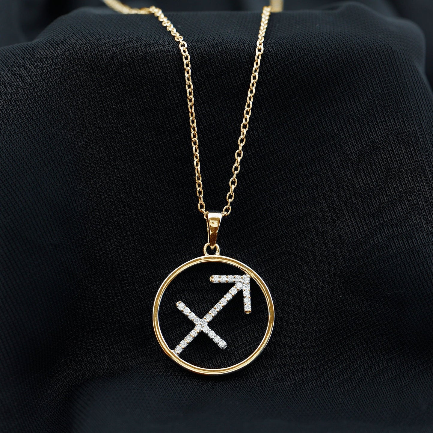 Certified Moissanite Sagittarius Zodiac Sign Necklace