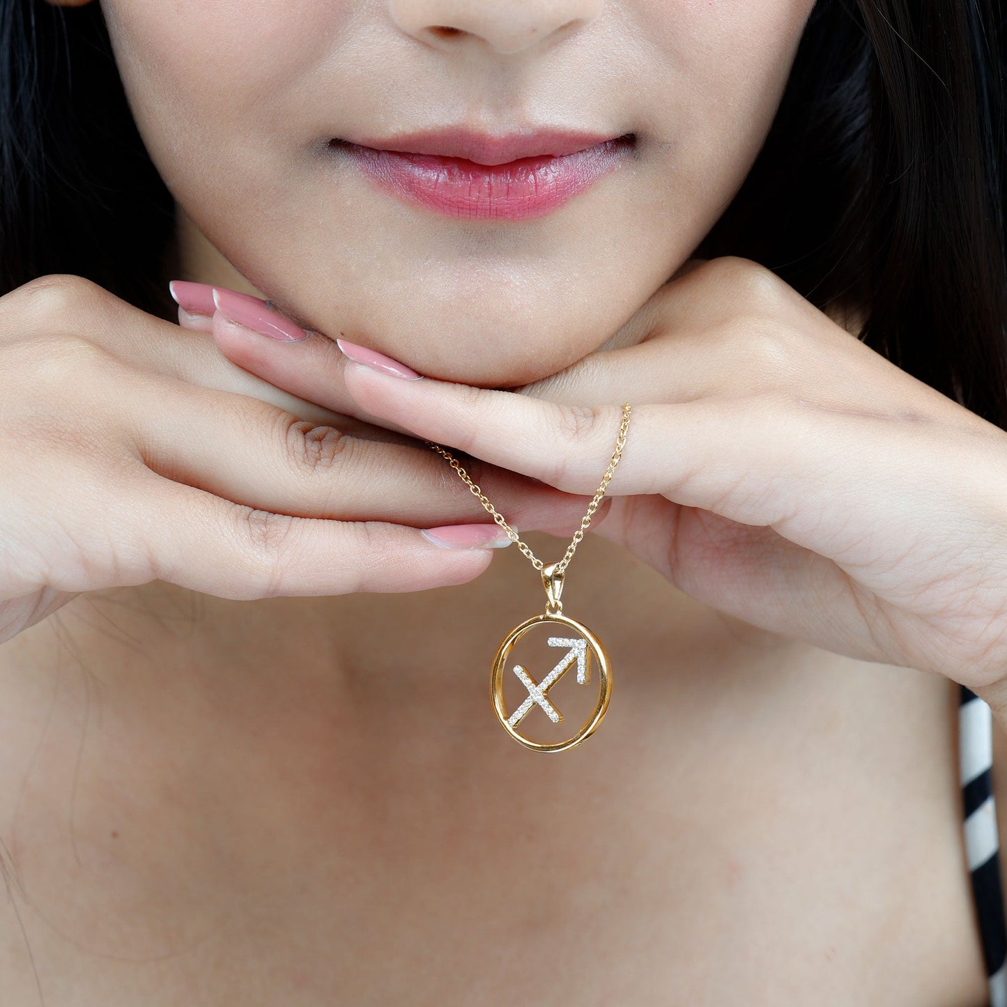 Certified Moissanite Sagittarius Zodiac Sign Necklace