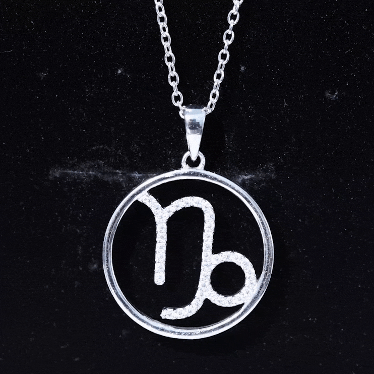 Certified Moissanite Capricorn Zodiac Necklace