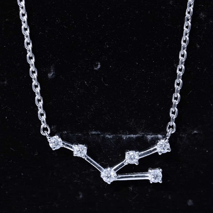 Moissanite Constellation Taurus Zodiac Sign Necklace