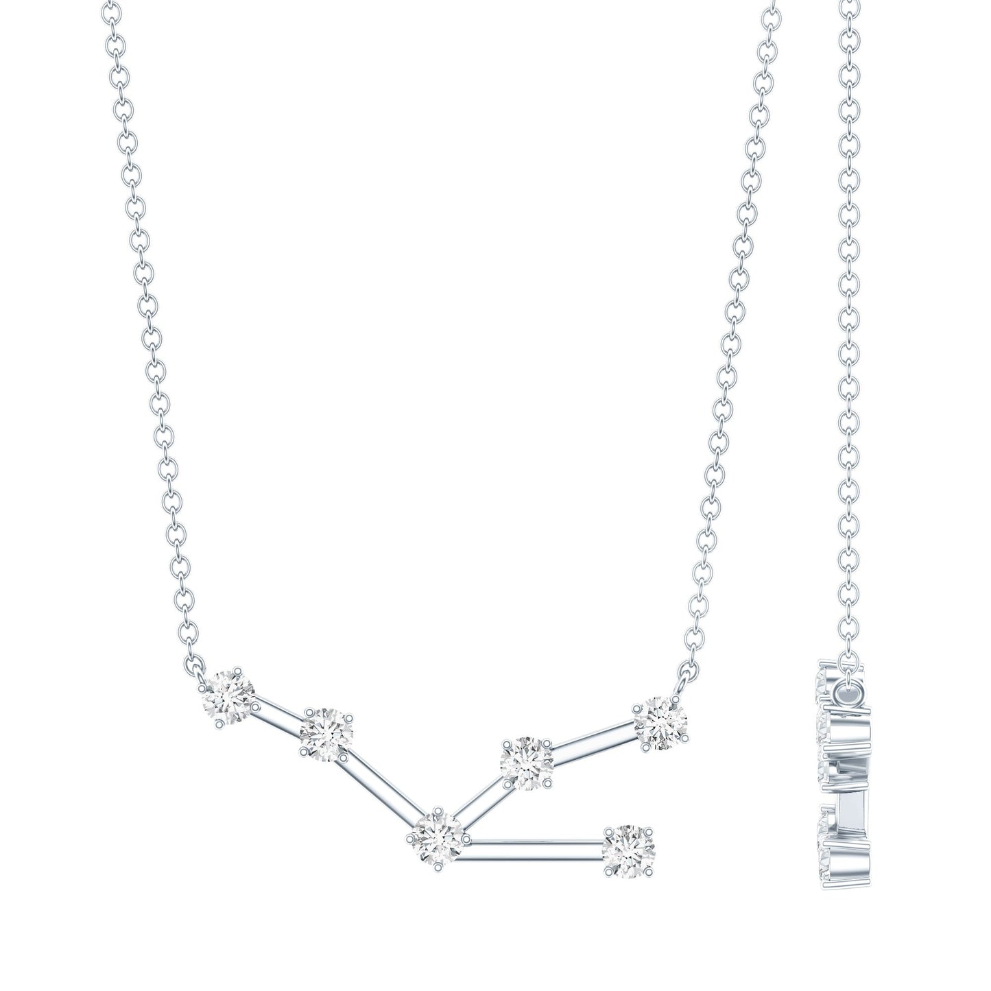 Moissanite Constellation Taurus Zodiac Sign Necklace