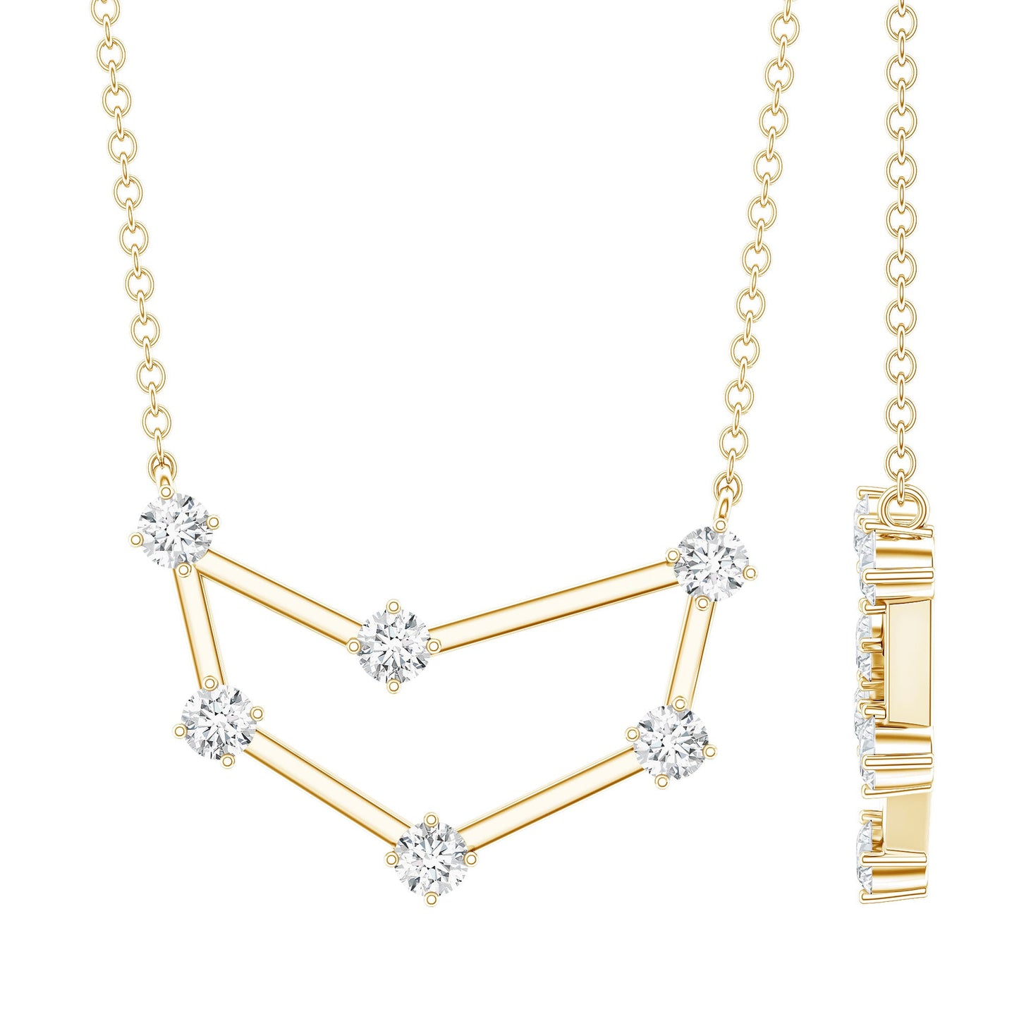 Certified Moissanite Capricorn Constellation Necklace