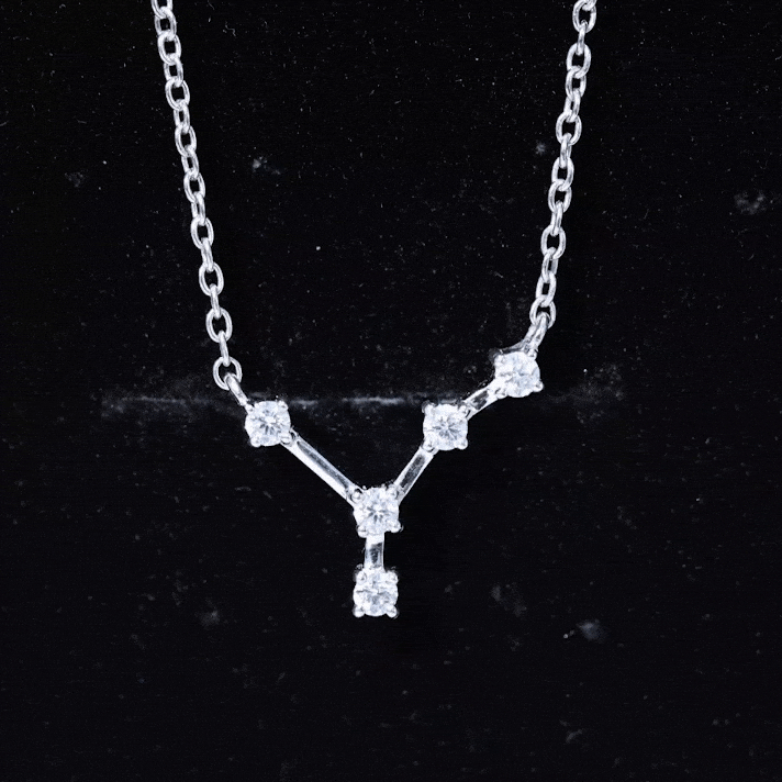 Moissanite Cancer Zodiac Constellation Necklace