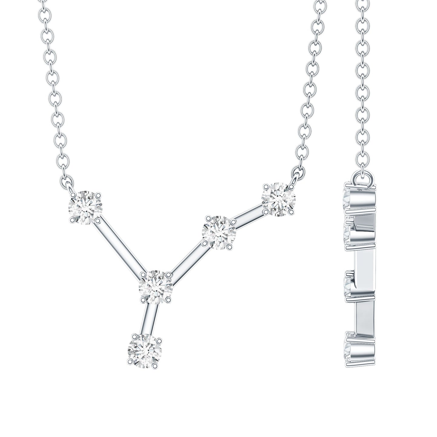 Moissanite Cancer Zodiac Constellation Necklace