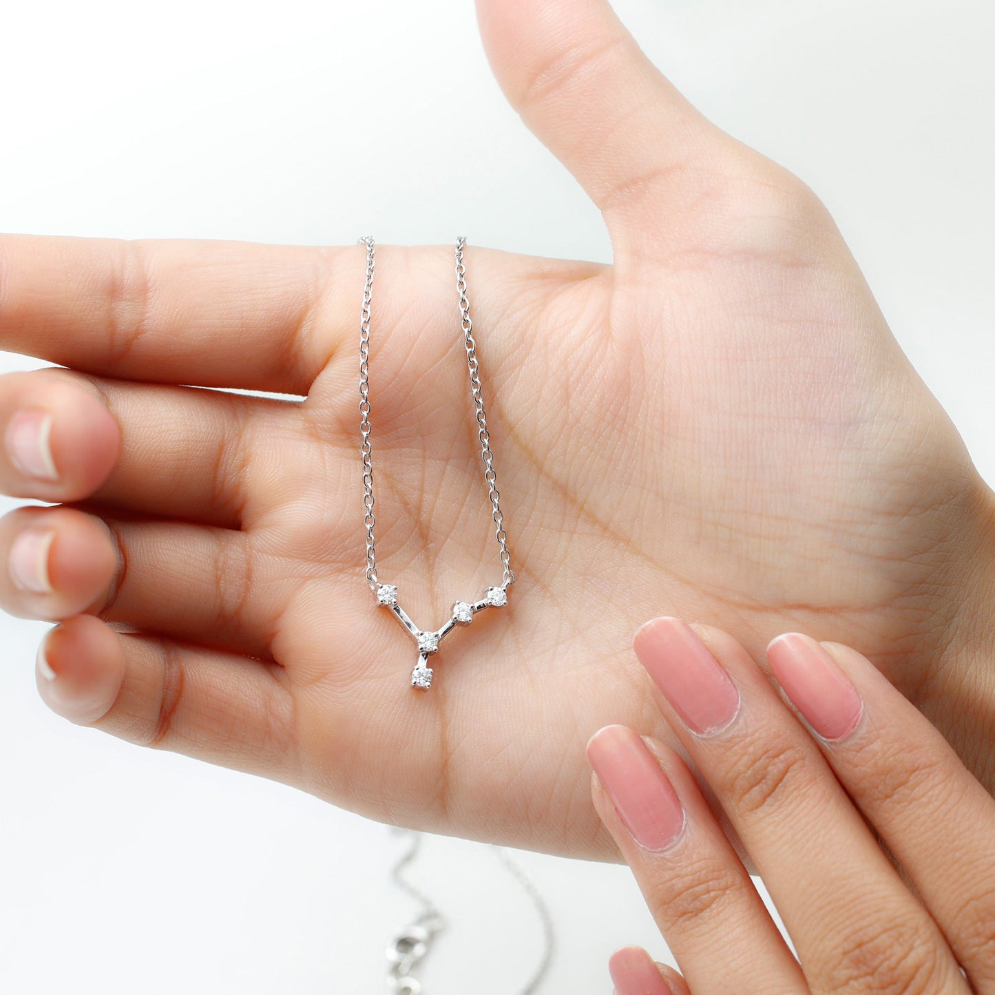 Moissanite Cancer Zodiac Constellation Necklace