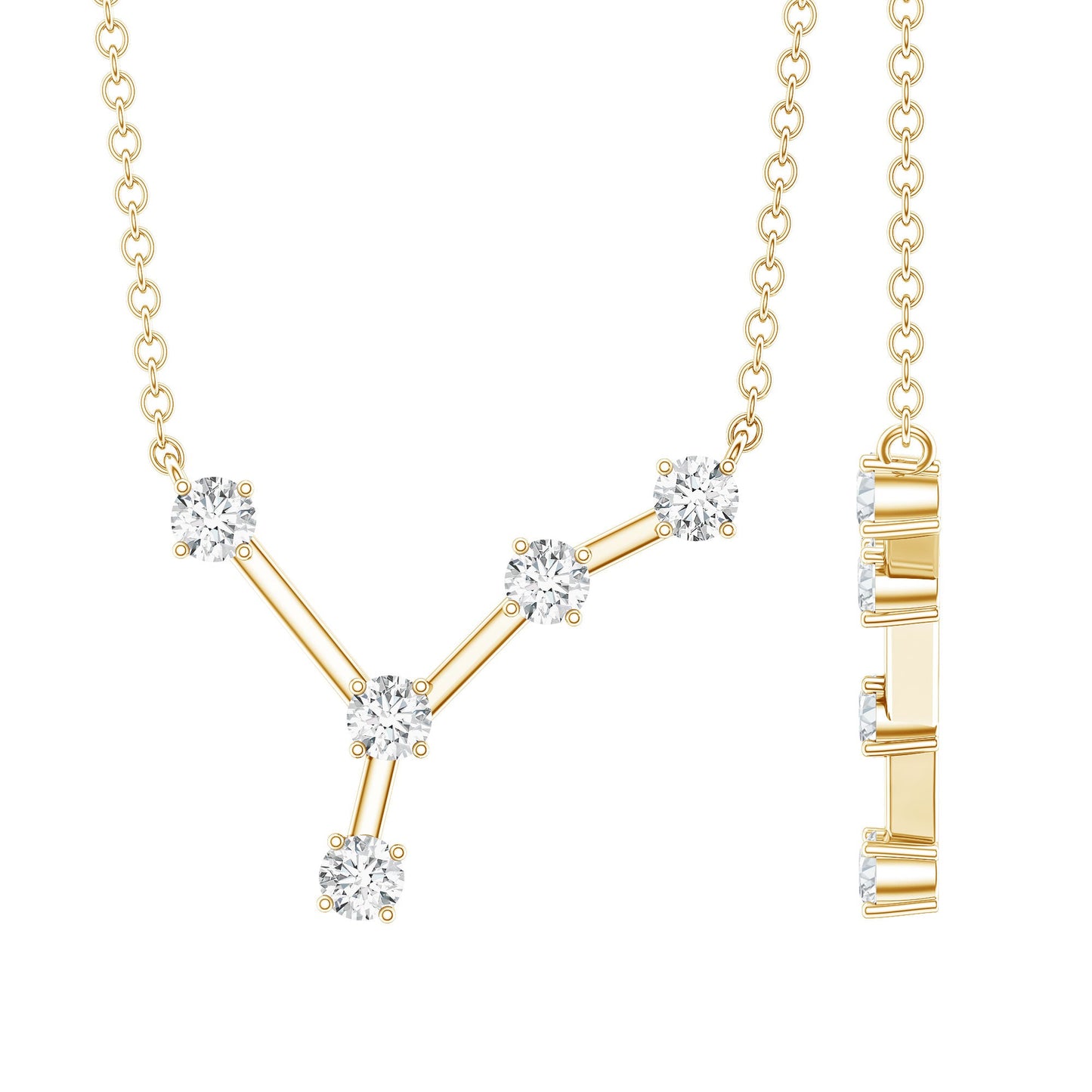 Moissanite Cancer Zodiac Constellation Necklace