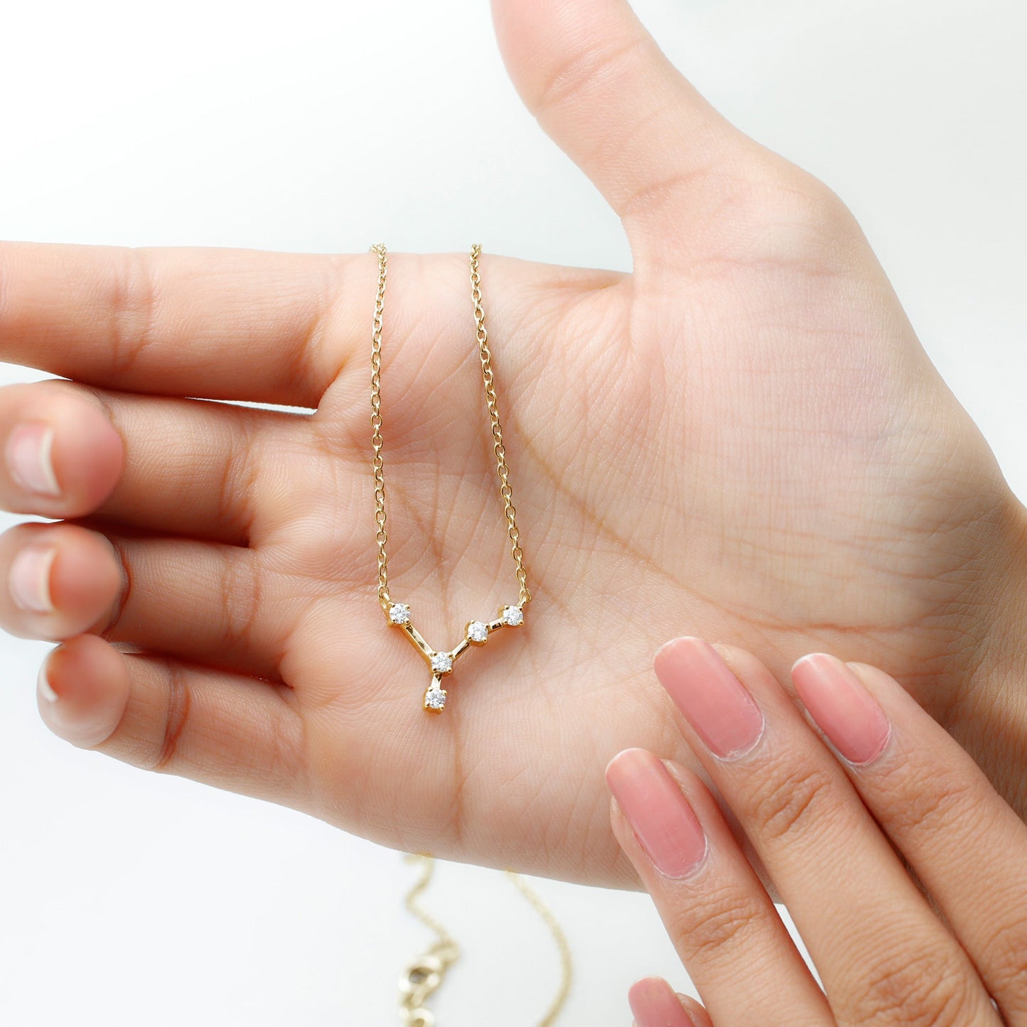 Moissanite Cancer Zodiac Constellation Necklace