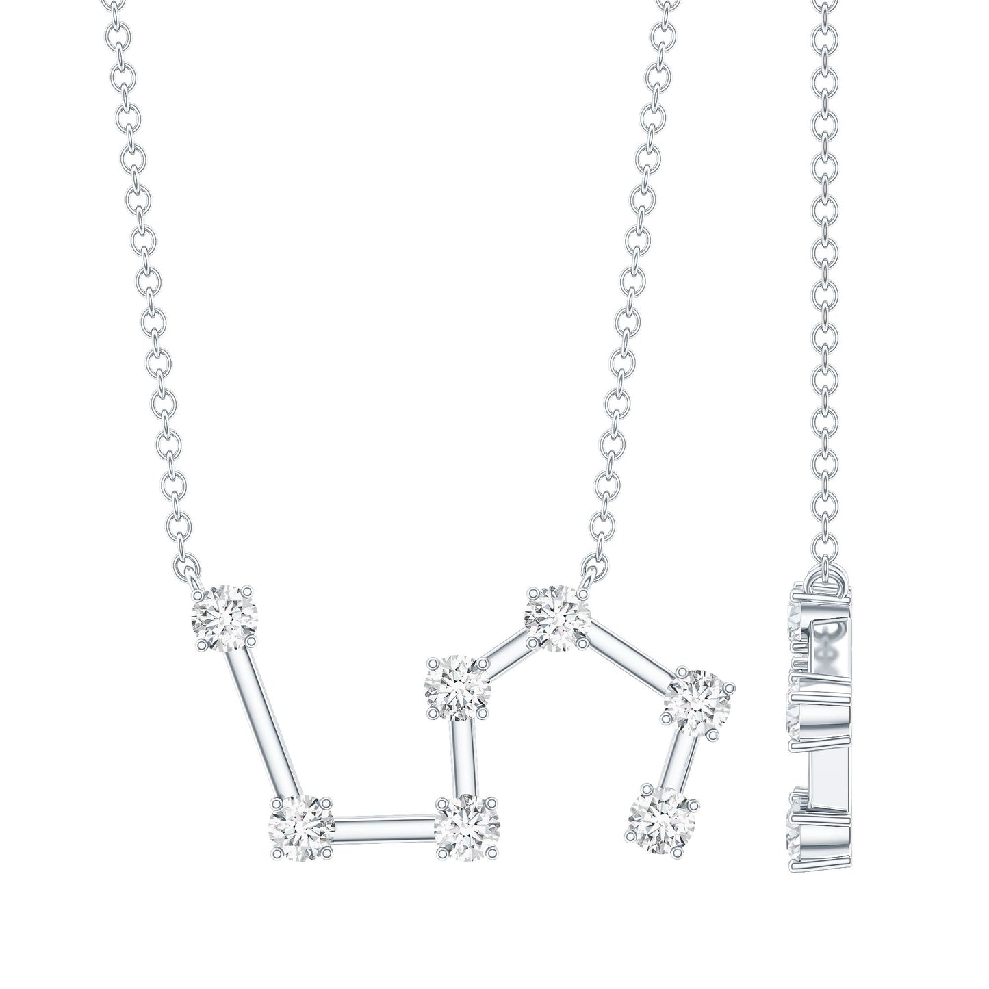 Moissanite Constellation Leo Zodiac Sign Necklace