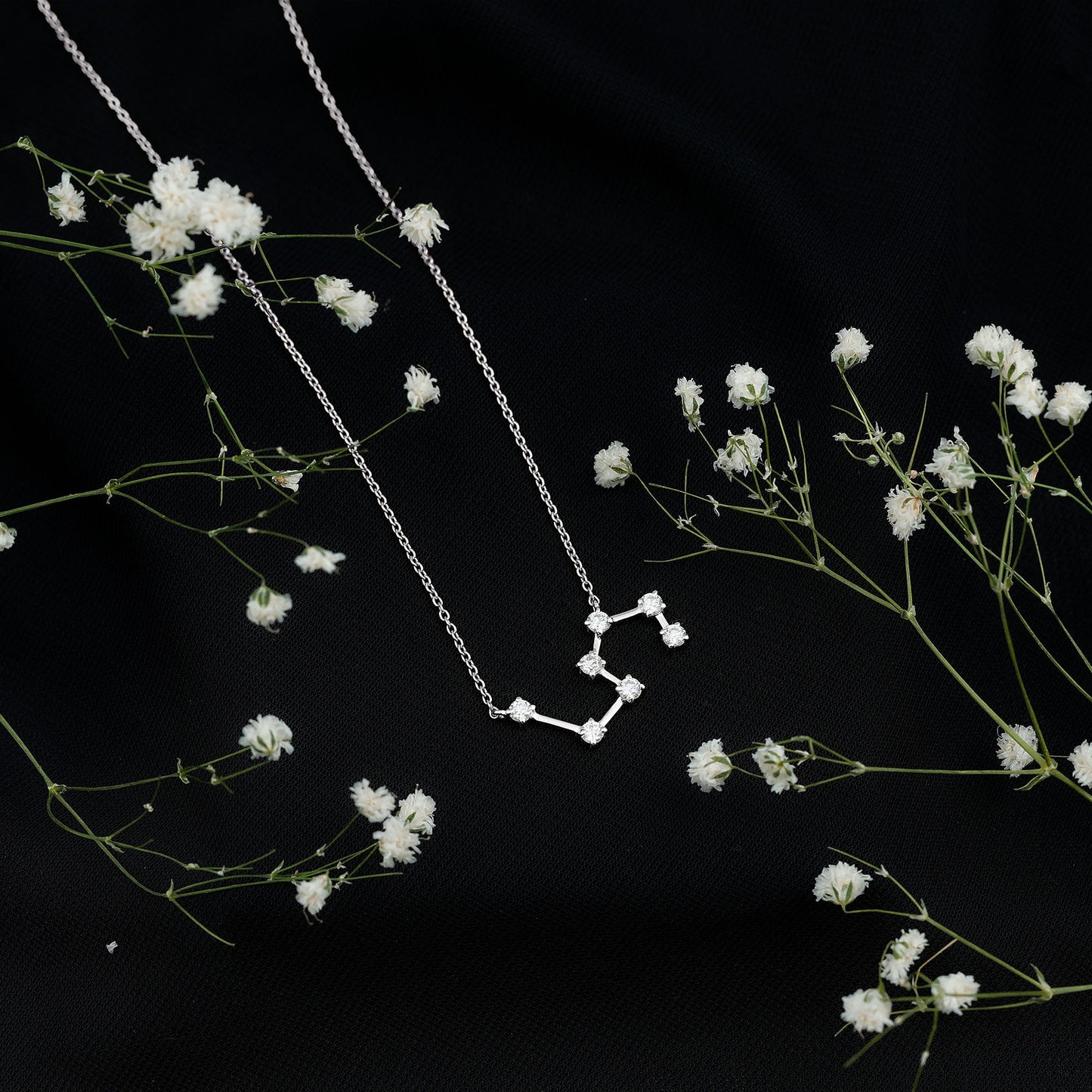 Moissanite Constellation Leo Zodiac Sign Necklace