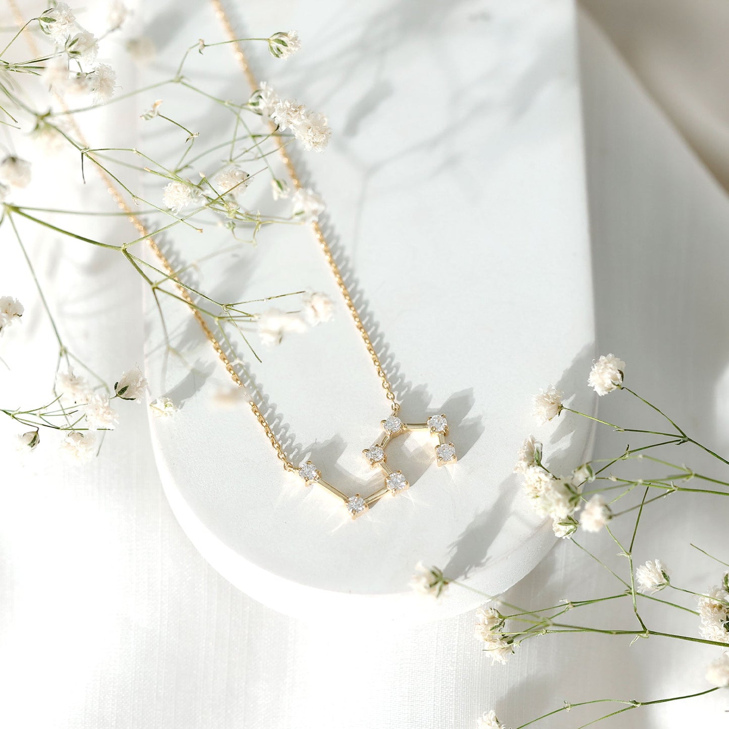 Moissanite Constellation Leo Zodiac Sign Necklace
