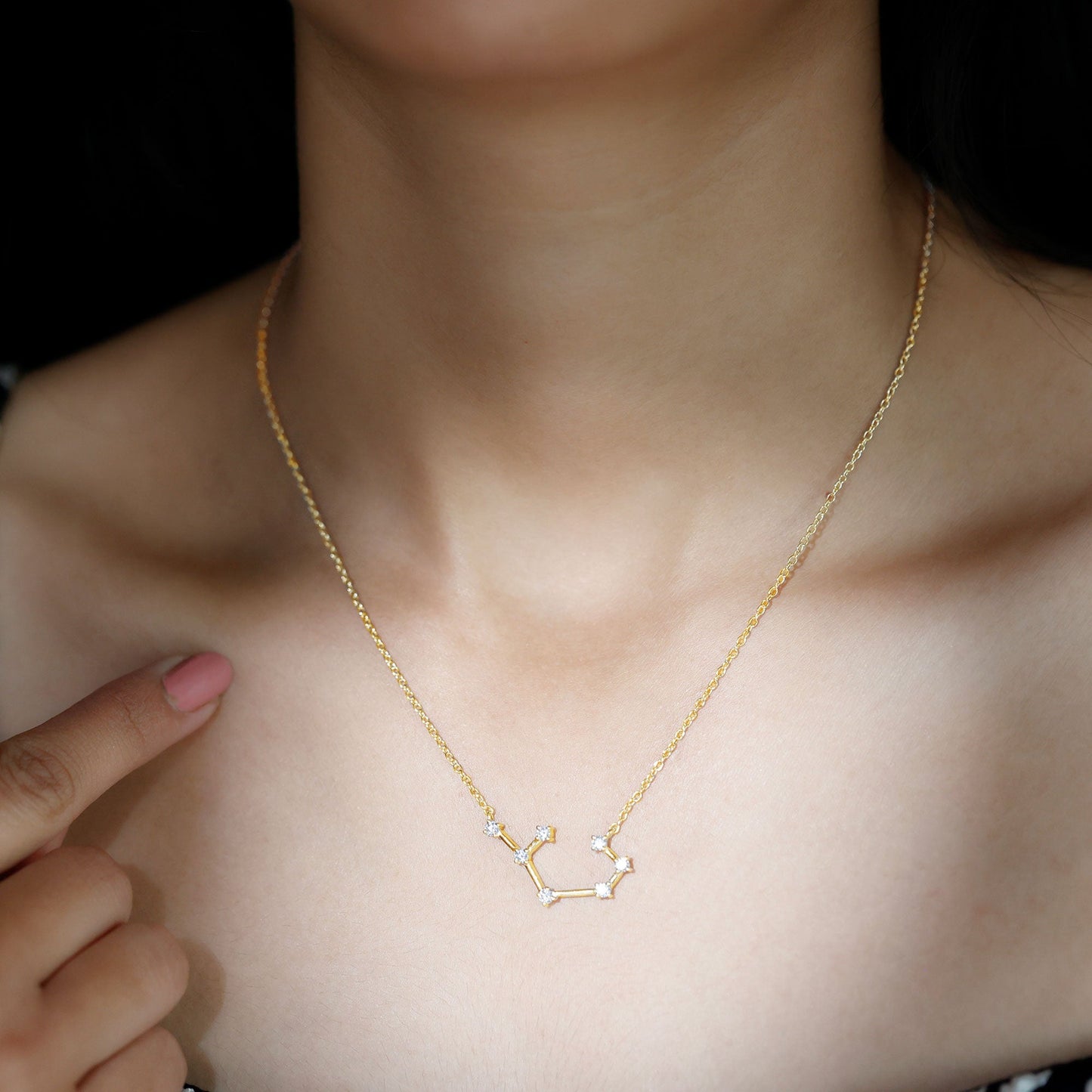 Certified Moissanite Constellation Sagittarius Zodiac Sign Necklace
