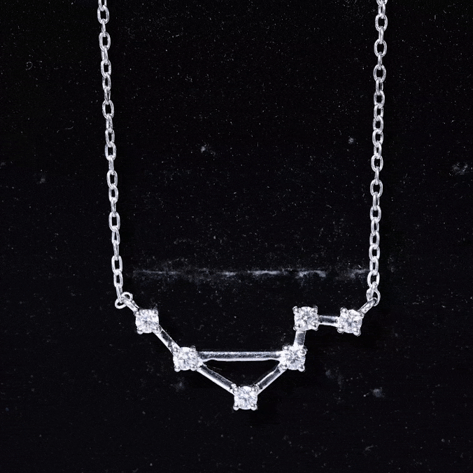 Certified Moissanite Constellation Libra Zodiac Sign Necklace