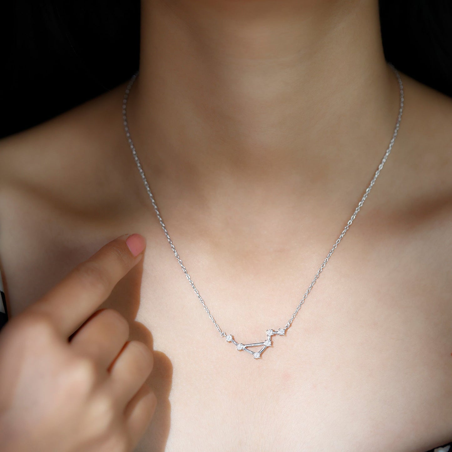 Certified Moissanite Constellation Libra Zodiac Sign Necklace