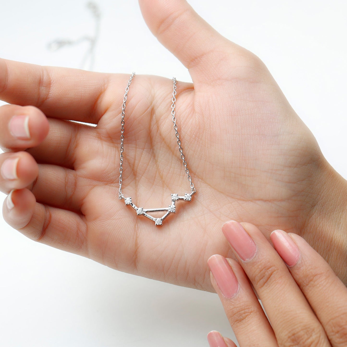 Certified Moissanite Constellation Libra Zodiac Sign Necklace