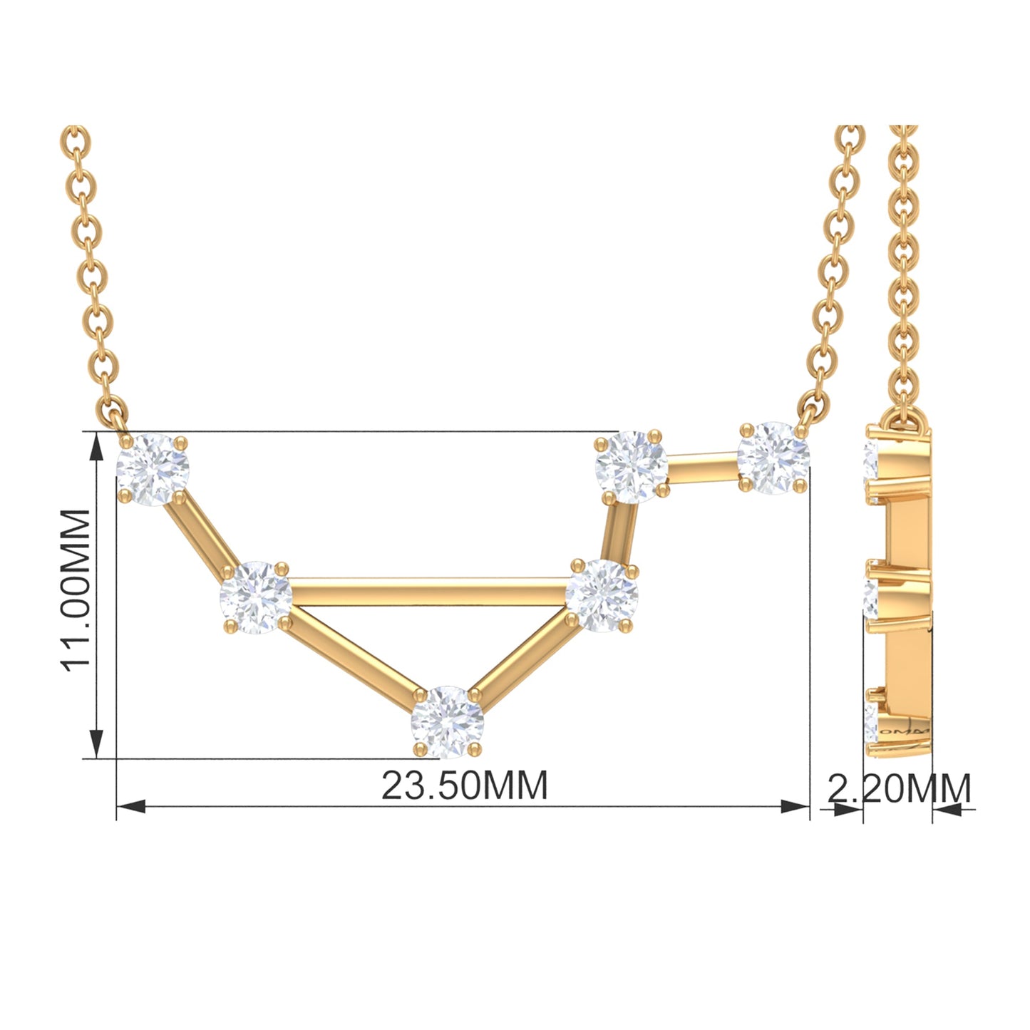 Certified Moissanite Constellation Libra Zodiac Sign Necklace