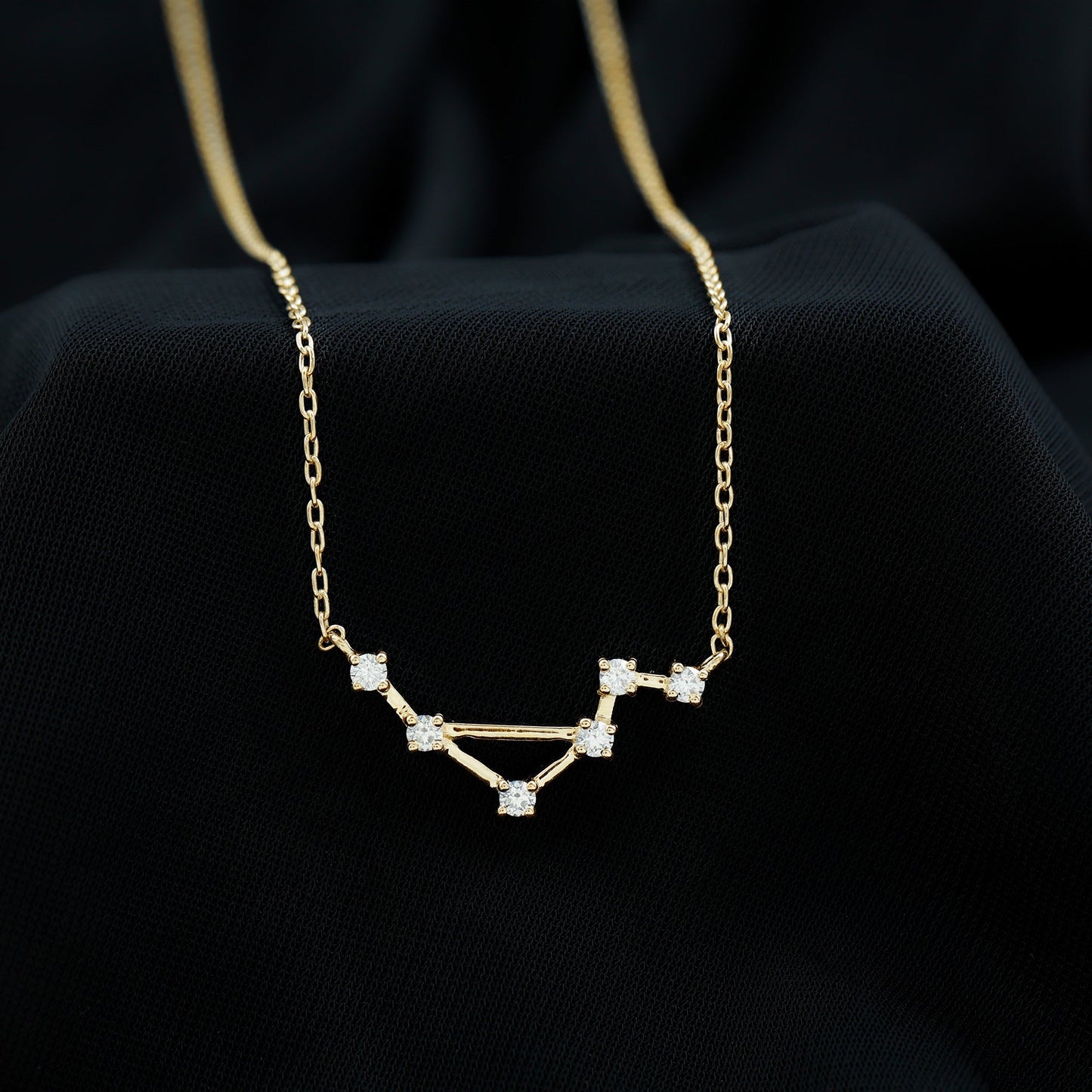 Certified Moissanite Constellation Libra Zodiac Sign Necklace
