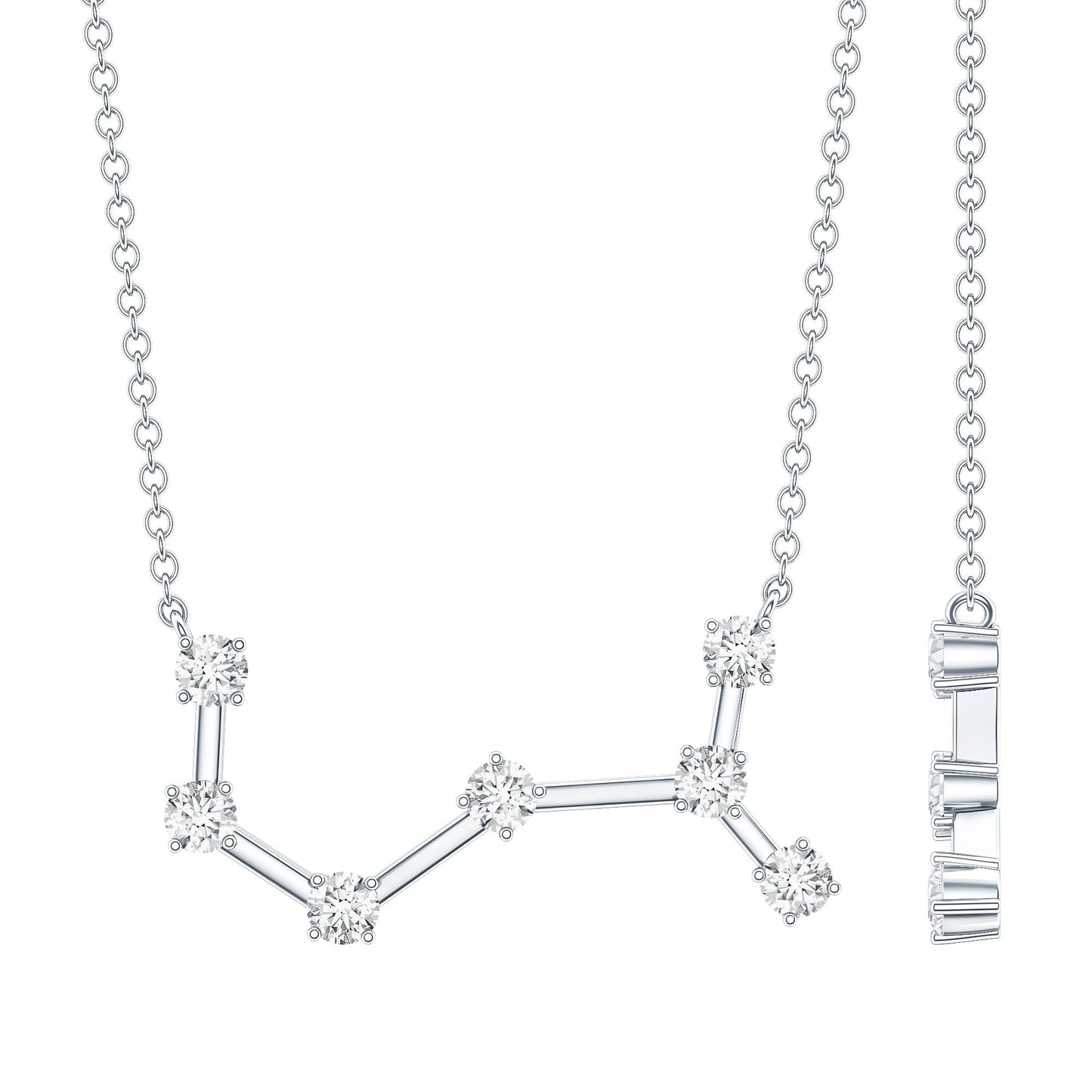 Certified Moissanite Constellation Scorpio Zodiac Necklace