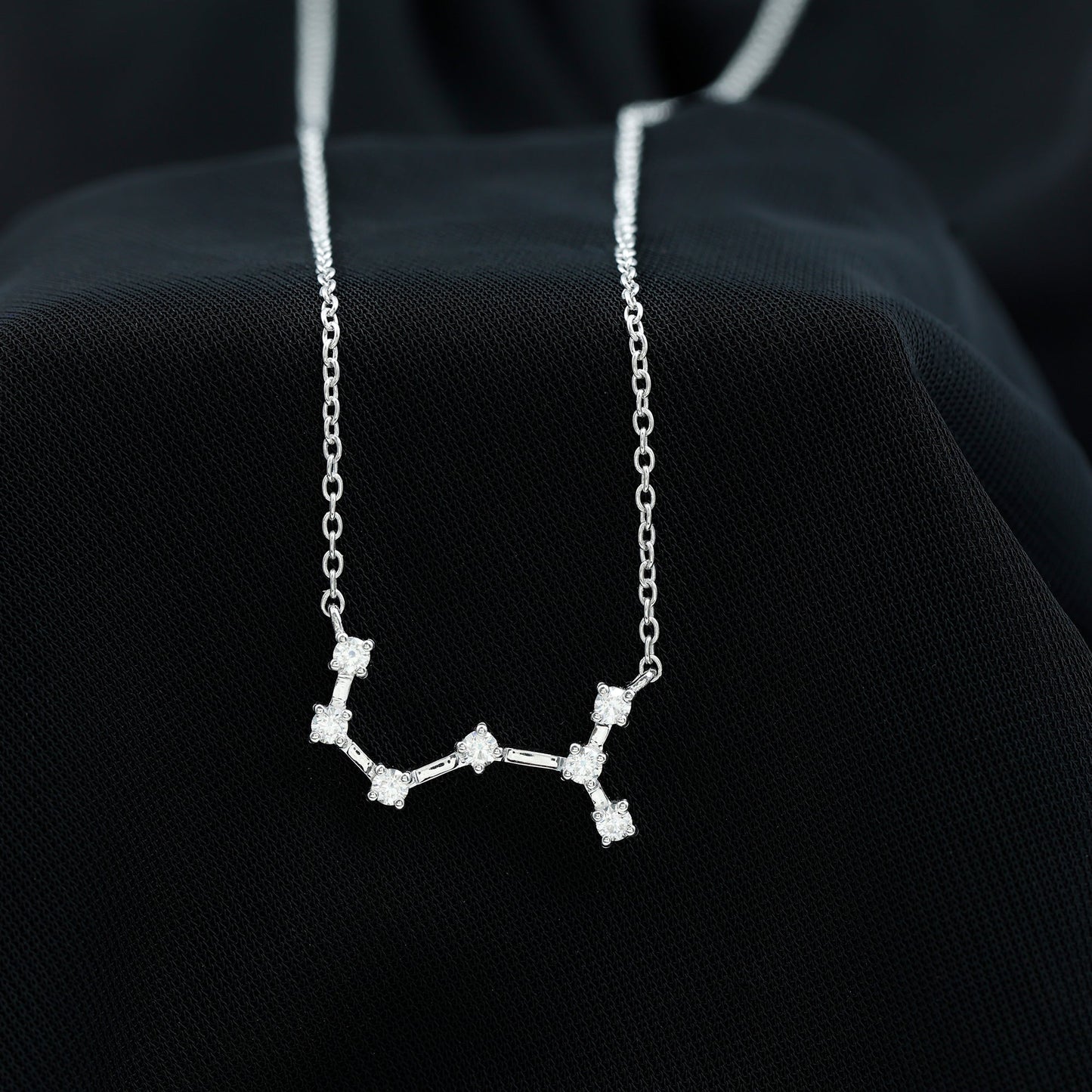 Certified Moissanite Constellation Scorpio Zodiac Necklace