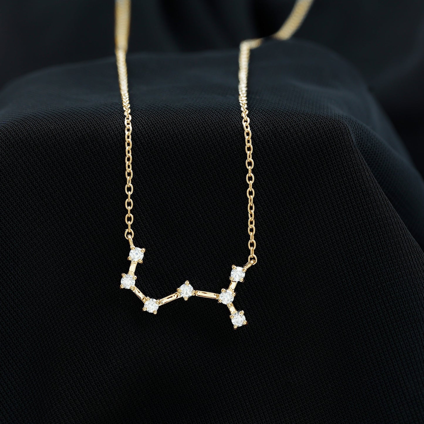 Certified Moissanite Constellation Scorpio Zodiac Necklace