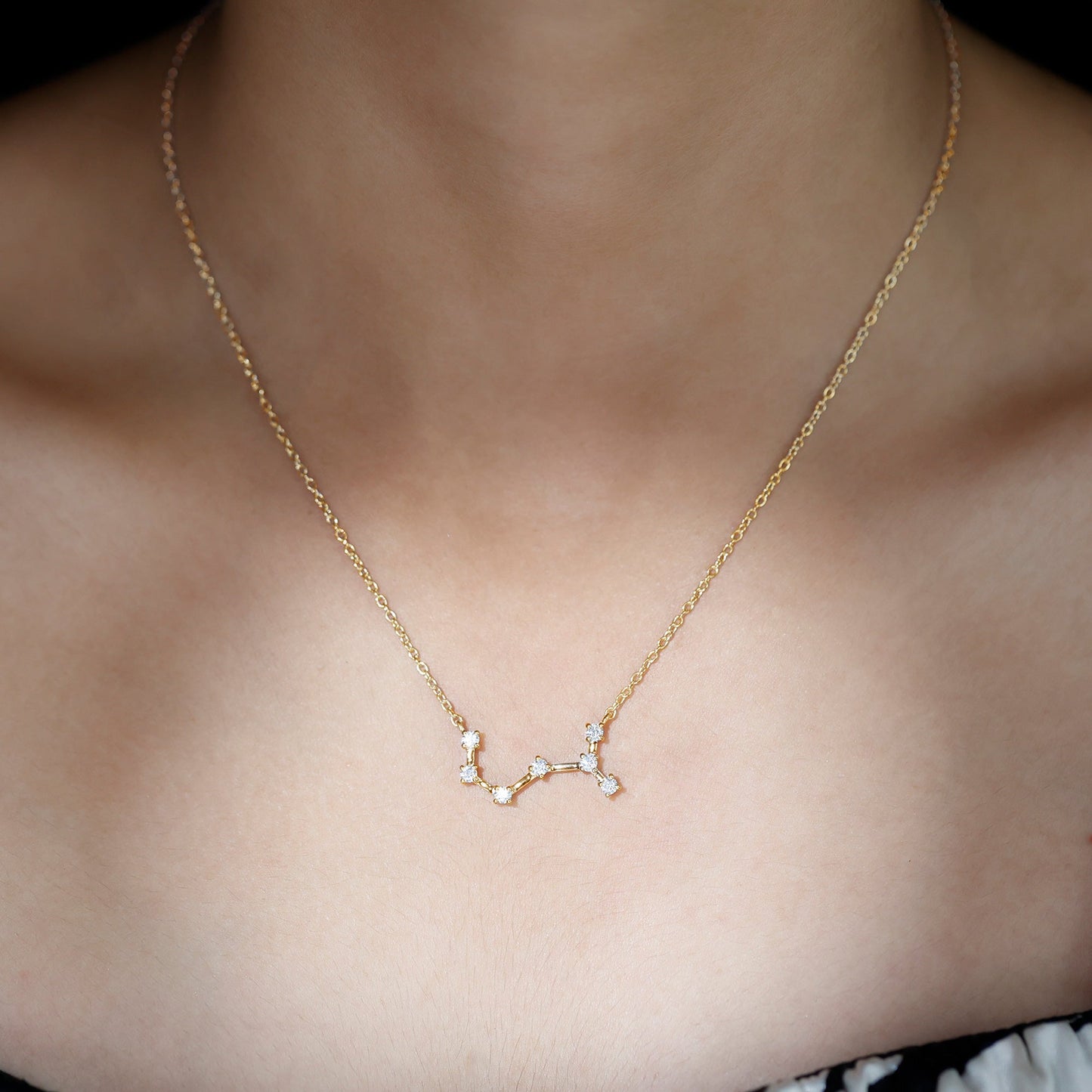 Certified Moissanite Constellation Scorpio Zodiac Necklace