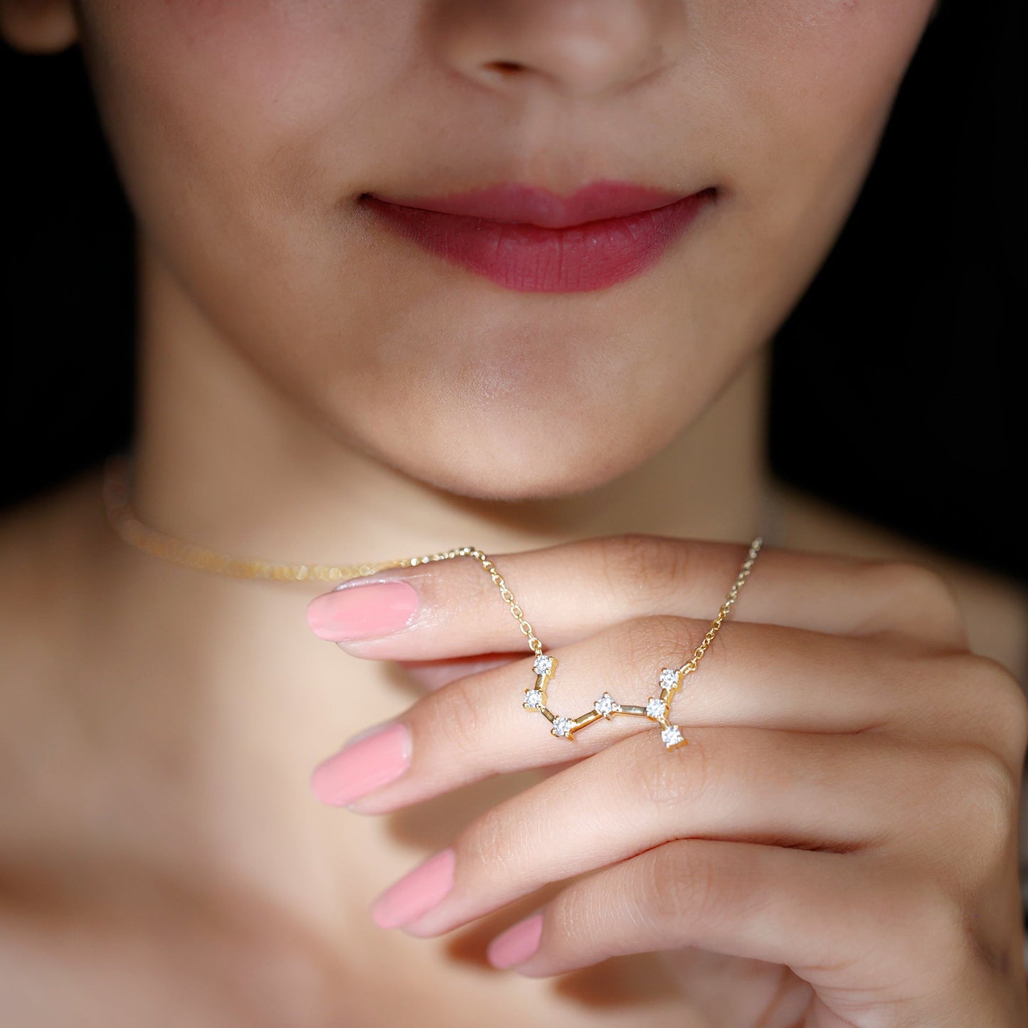Certified Moissanite Constellation Scorpio Zodiac Necklace
