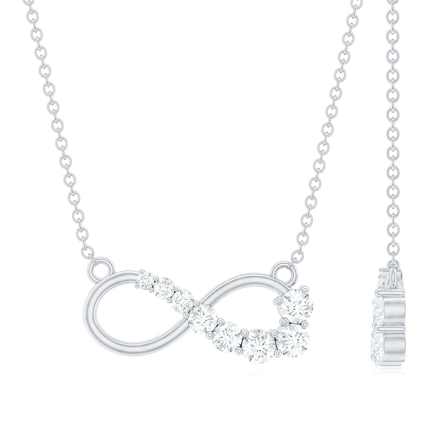 Certified Moissanite Infinity Necklace