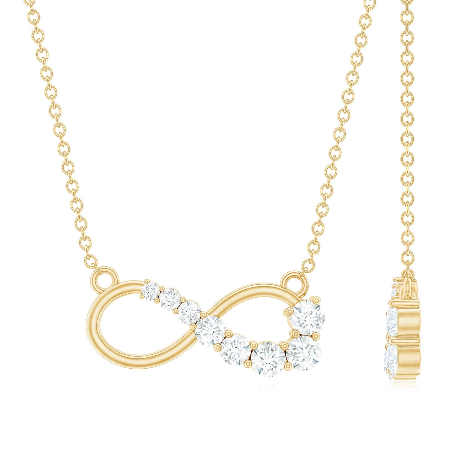 Certified Moissanite Infinity Necklace