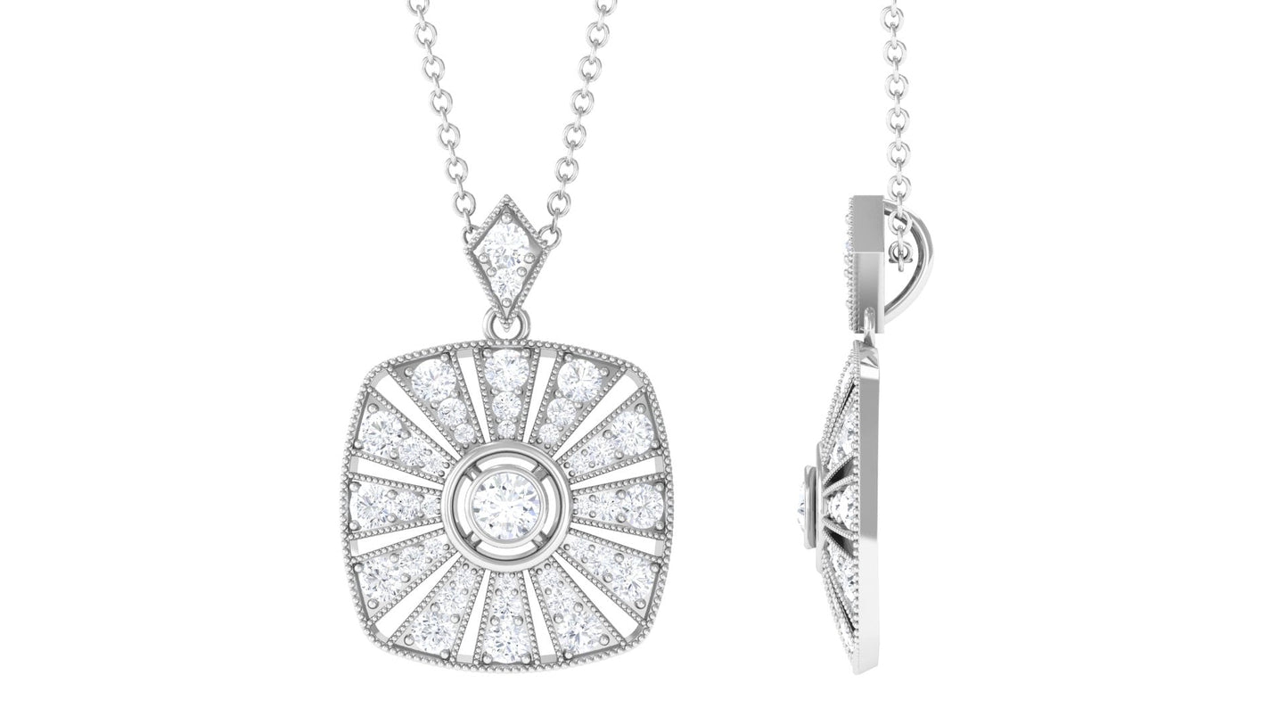 Certified Vintage Inspired Moissanite Wedding Necklace for Women