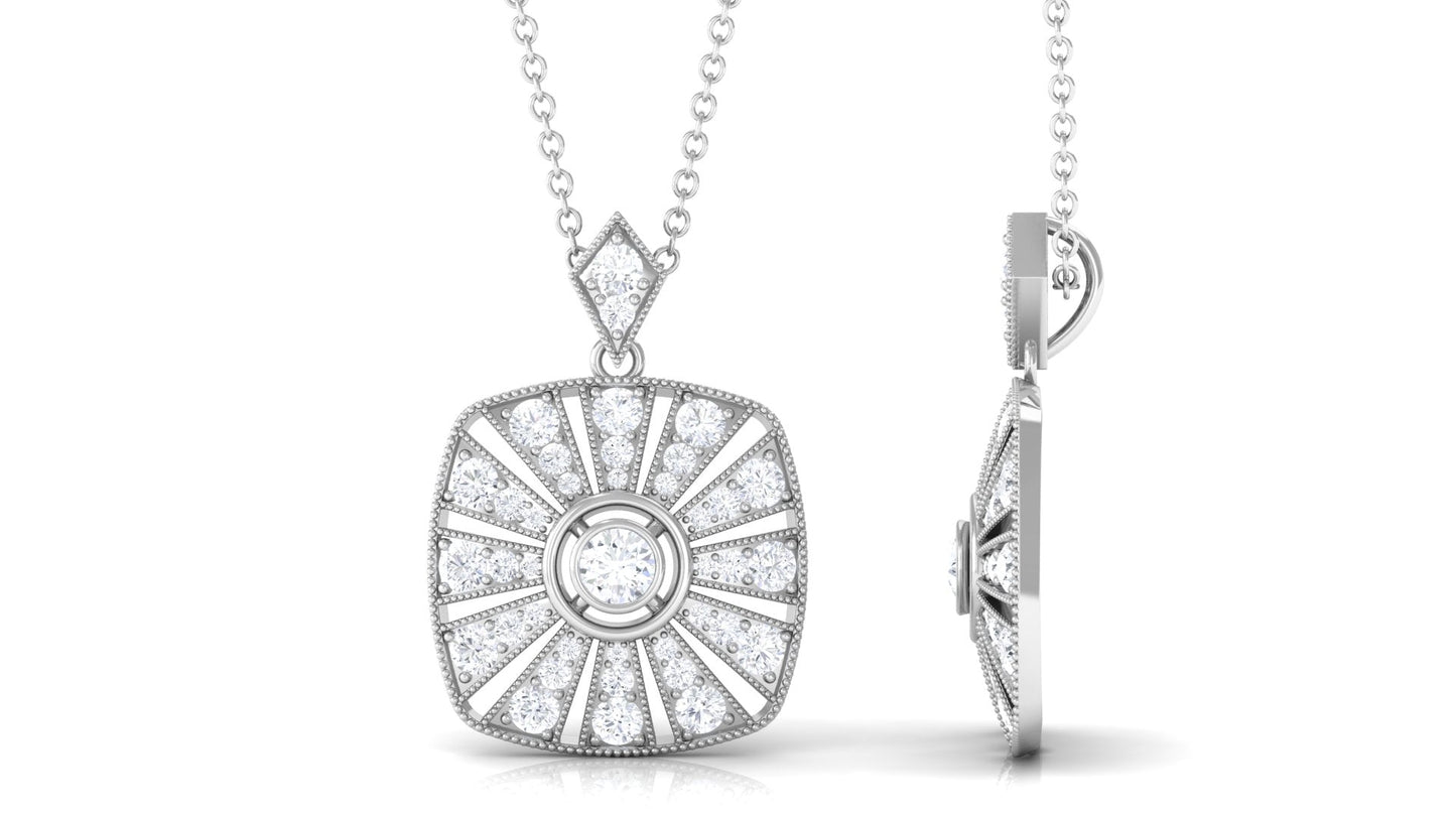 Certified Vintage Inspired Moissanite Wedding Necklace for Women