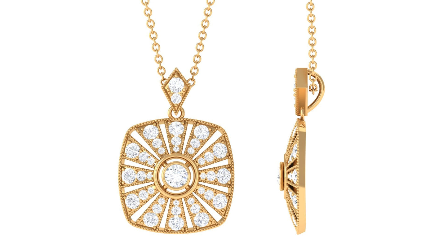 Certified Vintage Inspired Moissanite Wedding Necklace for Women