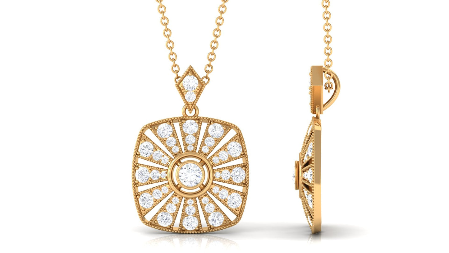 Certified Vintage Inspired Moissanite Wedding Necklace for Women