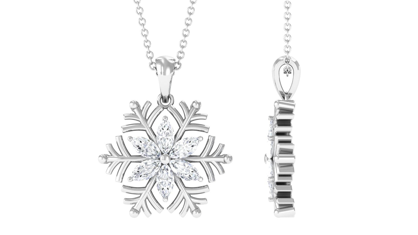Certified Moissanite Snowflake Necklace for Women