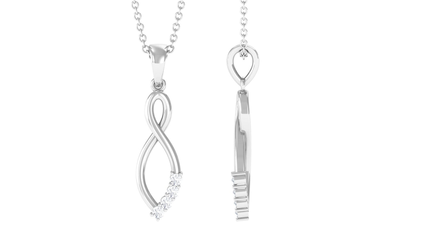 Certified Round Moissanite Infinity Pendant for Women