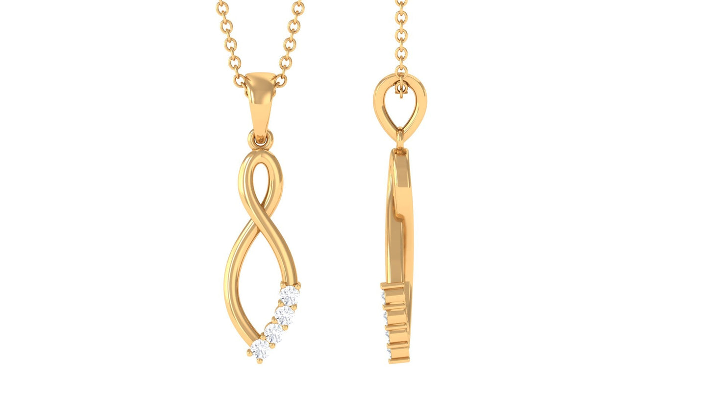 Certified Round Moissanite Infinity Pendant for Women