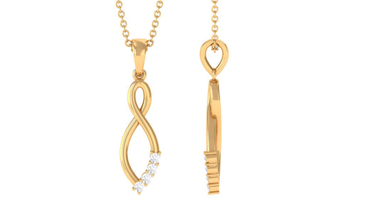 Certified Round Moissanite Infinity Pendant for Women