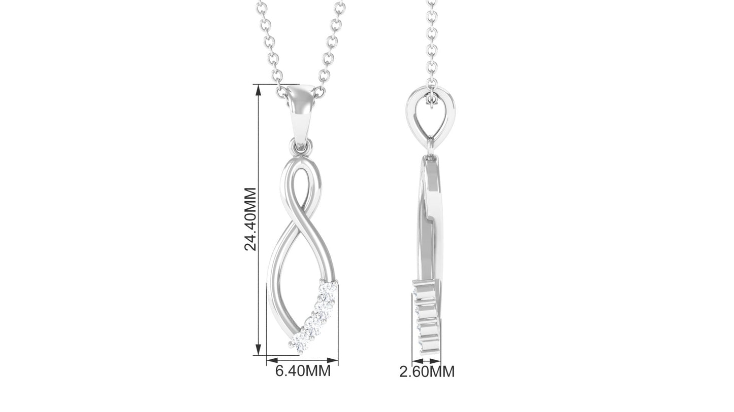 Certified Round Moissanite Infinity Pendant for Women