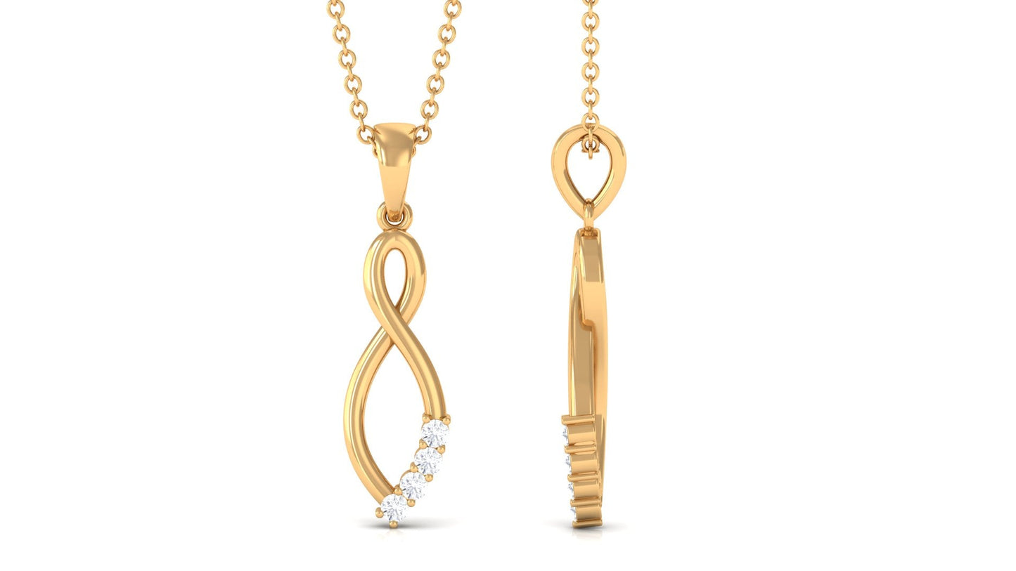 Certified Round Moissanite Infinity Pendant for Women