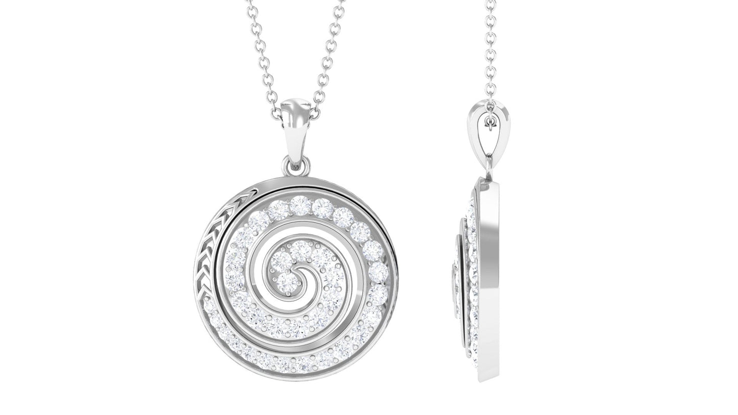 Round Cut Moissanite Swirl Pendant for Women