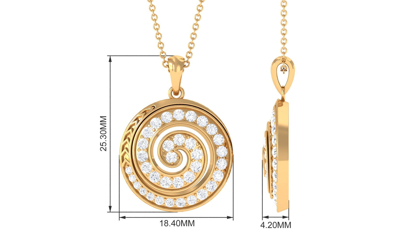 Round Cut Moissanite Swirl Pendant for Women