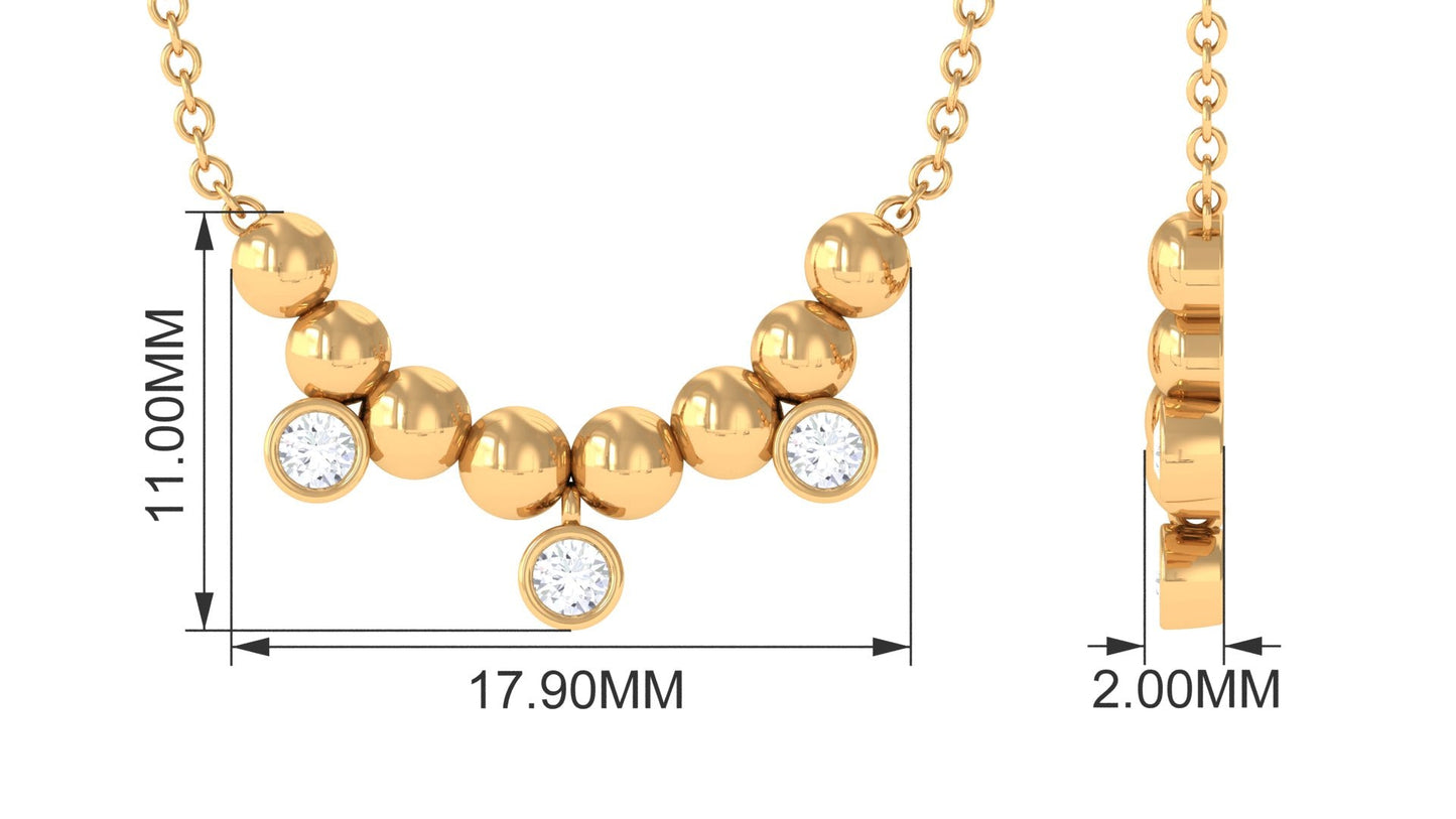 Certified Moissanite Beaded Necklace for Women