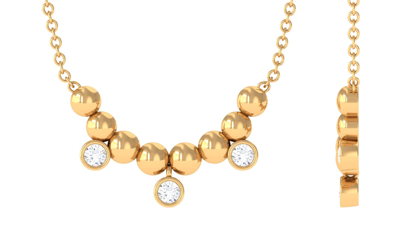 Certified Moissanite Beaded Necklace for Women