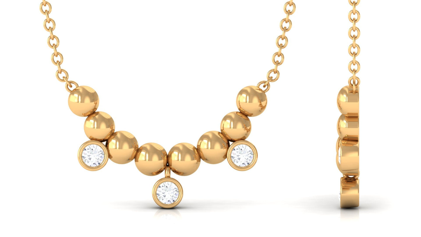 Certified Moissanite Beaded Necklace for Women