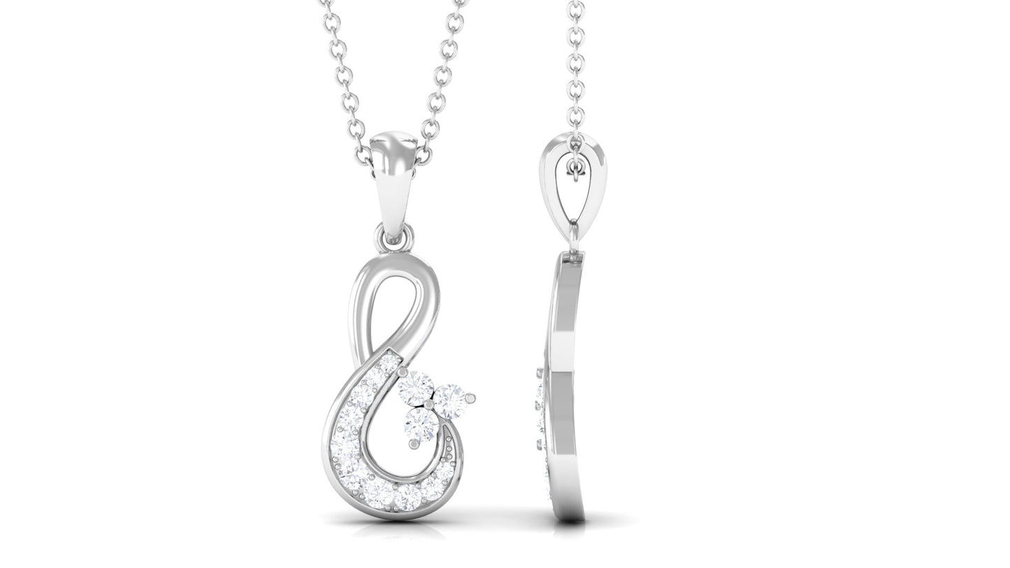 Certified Moissanite Infinity Pendant for Women