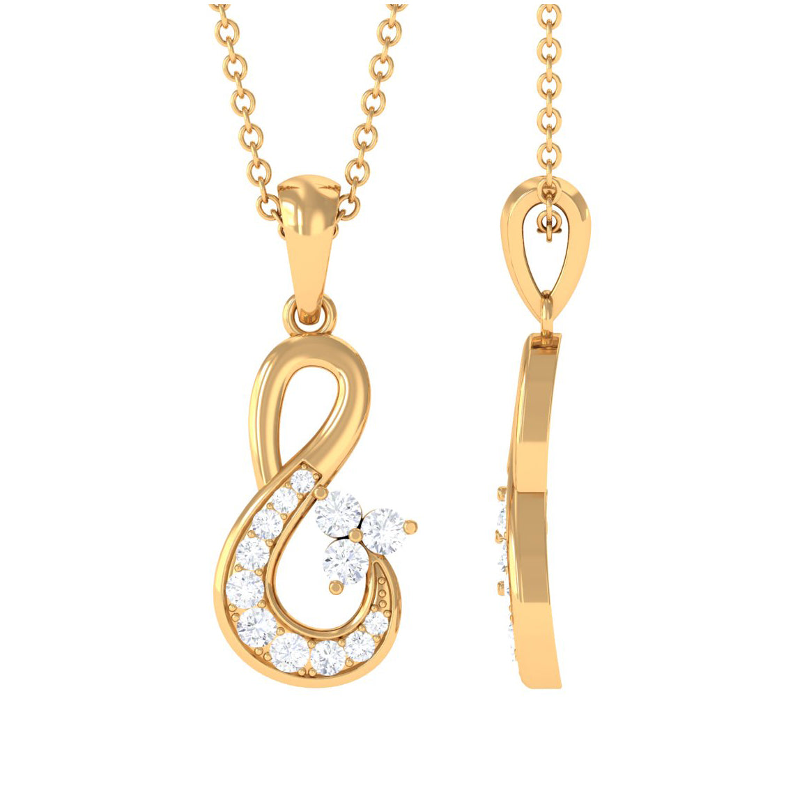 Certified Moissanite Infinity Pendant for Women