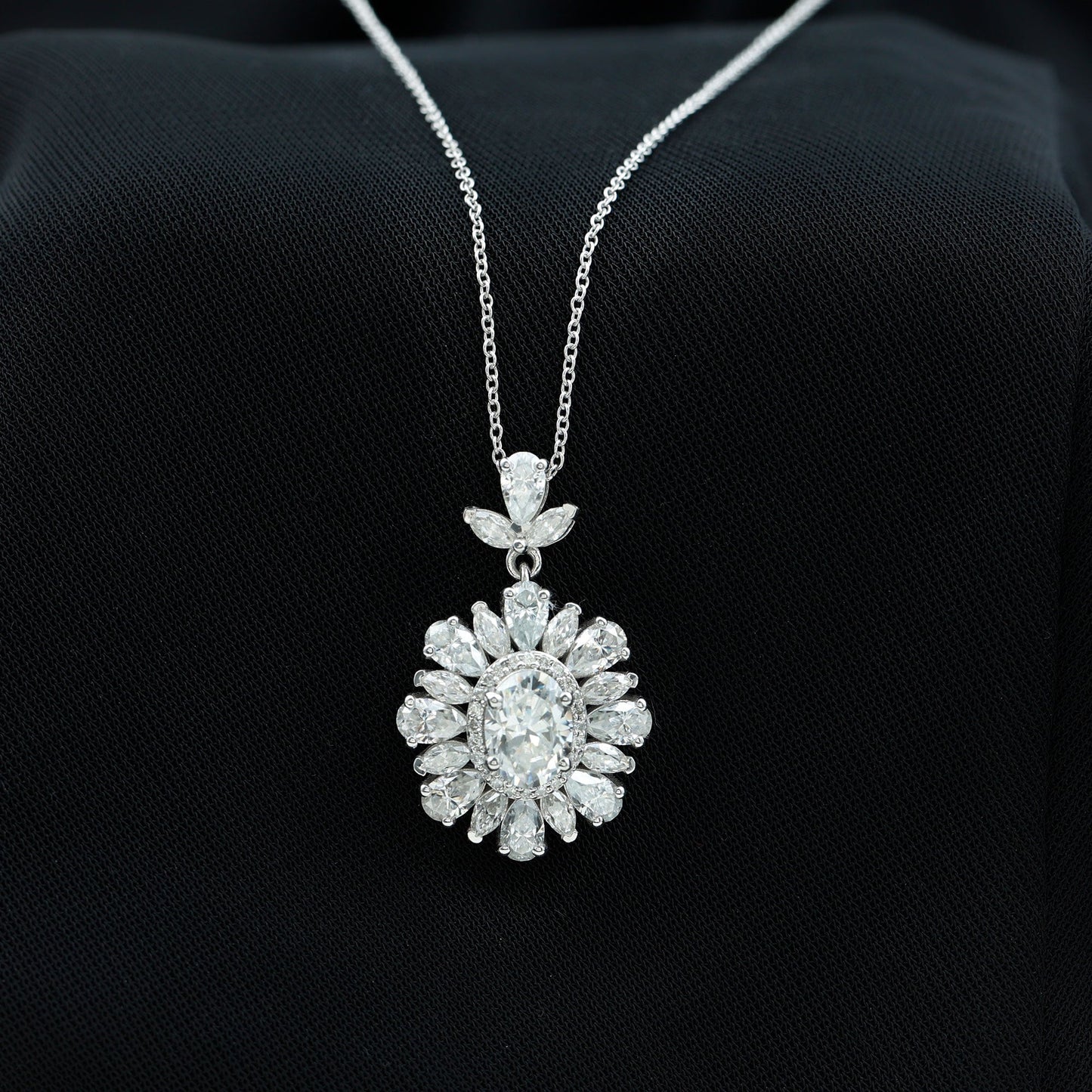 1.2 Carat Certified Moissanite Bridal Pendant Necklace
